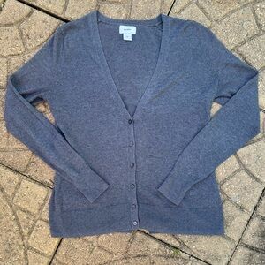 Old Navy Grey Quarter Arm Length Button Up Cardigan
